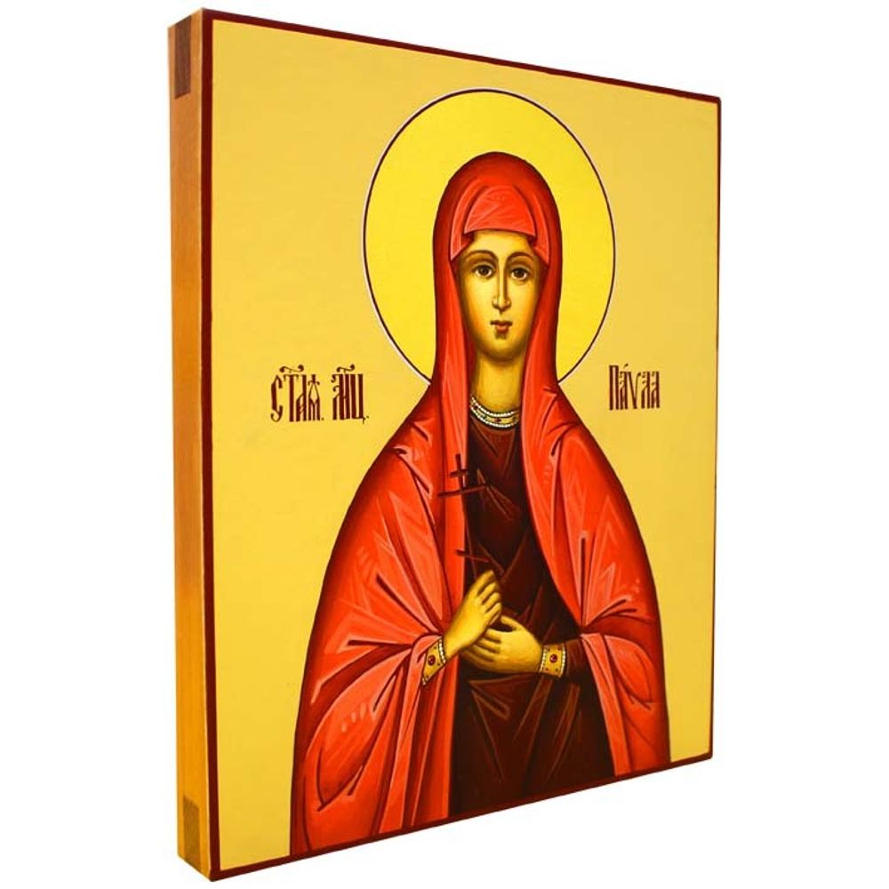 Павла Святая дева мученица. Рукописная икона.Профиль иконы.