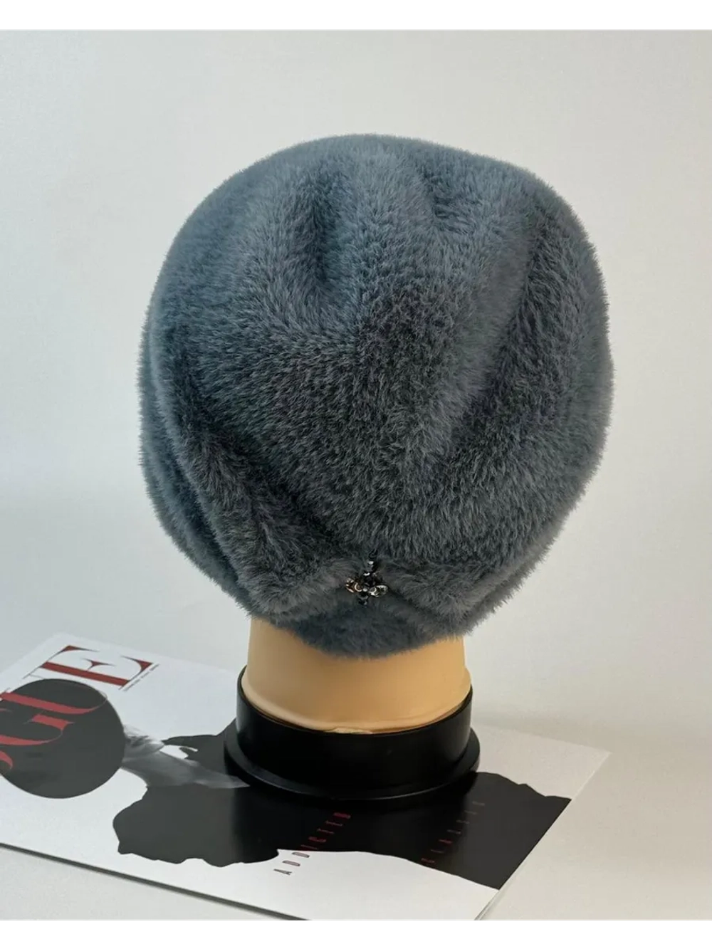 шапка зимняя пушистая из эко меха