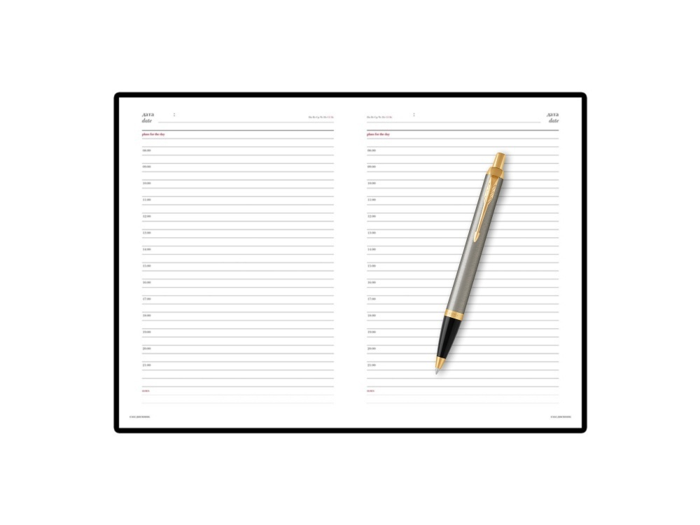 Подарочный набор: Ежедневник недатированный и Шариковая ручка Parker IM Metal, цвет: Brushed Metal GT