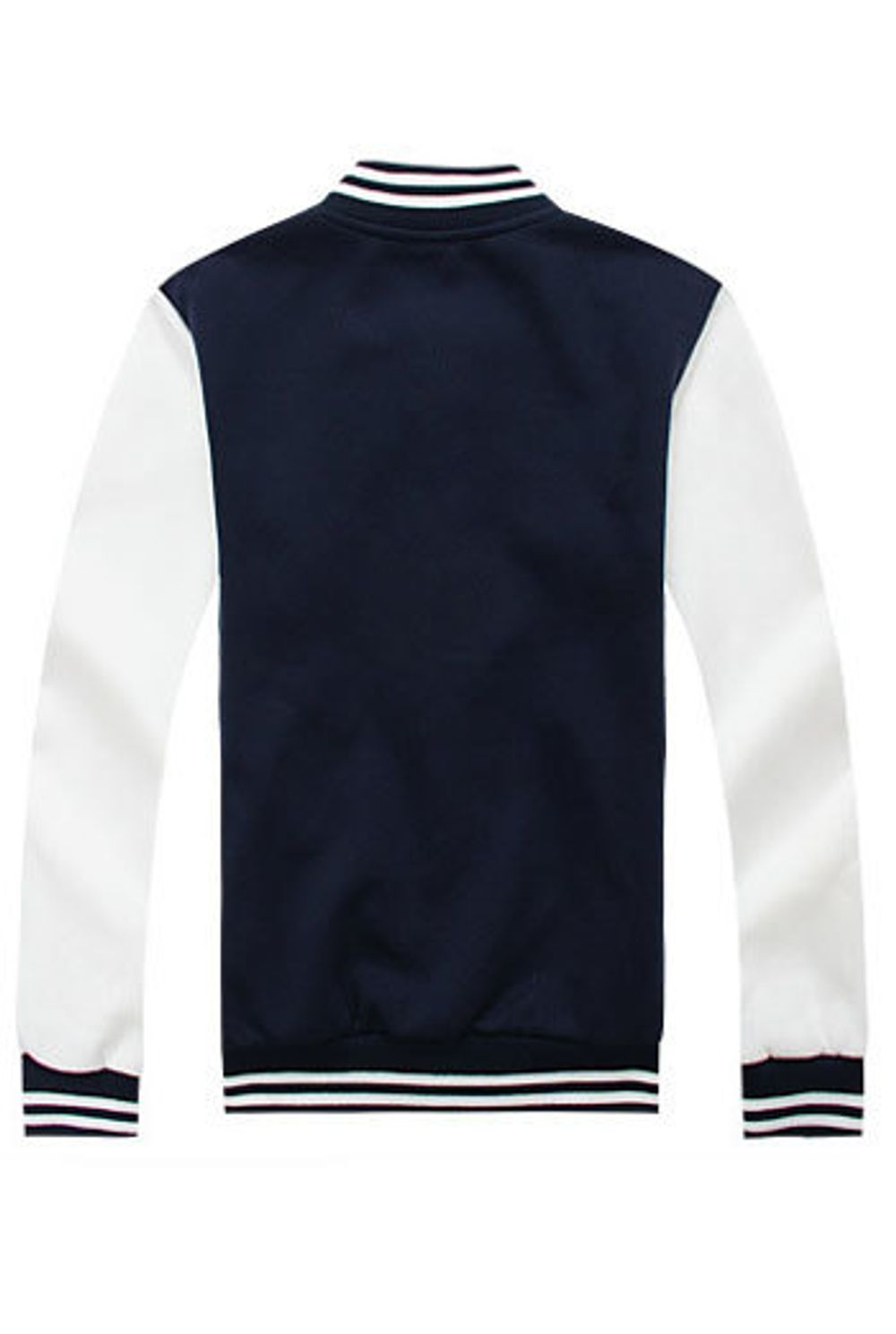 Бомбер темно-синий с белым фото спина