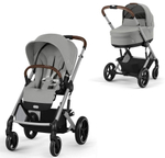 Коляска Cybex Balios S Lux SLV complete Aton S2 Lava Grey 3 в 1 Stone Grey с дождевиками