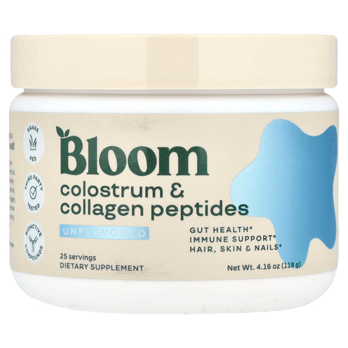 Bloom, Пептиды молозива и коллагена, без добавок, 118 г (4,16 унции)