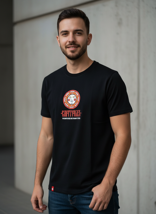 Футболка Варгградъ классика мужская чёрная «Бренд настоящих героев»