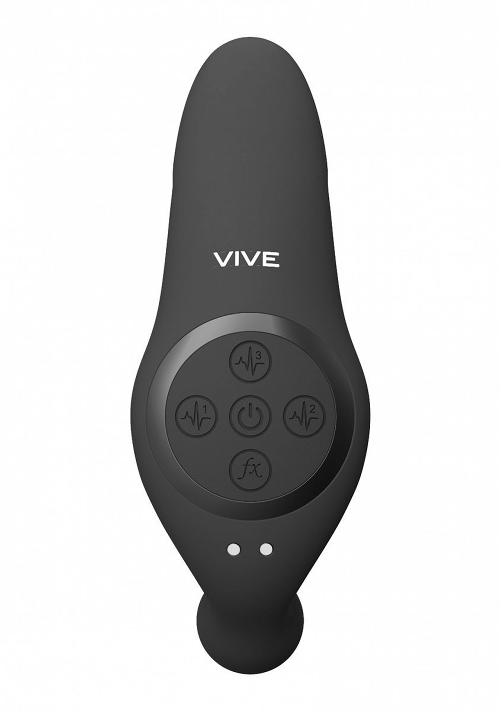 Черный вибромассажер Kata с анальным и клиторальным стимуляторами - 12 см.