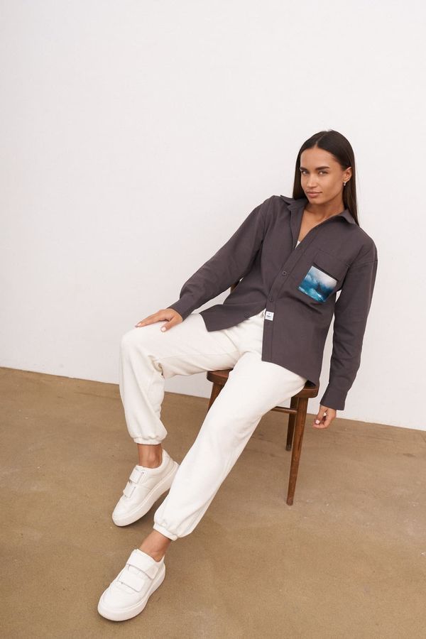 Рубашка Айвазовский хлопковая графит - фото 6