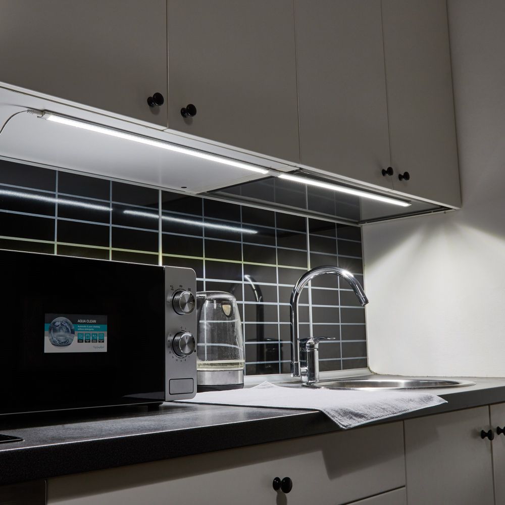 ULM-F45-2x6W-4500K IP20 SILVER Светильники светодиодные для мебели. набор из 2-х шт. Механический выключатель. 600x25x8мм. 2x500Lm. ТМ Uniel