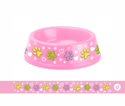 Миска пластиковая «МОЙ БРО - Лапки царапки!, цвет розовый , 21*6,5см (логотип на миске) 700мл