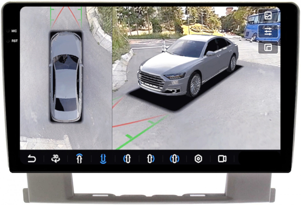 Магнитола для Opel Astra J 2010-2015 - FarCar BX072M-360 монитор 9.5" 2K QLED на Android 13, 6Гб+128Гб, CarPlay, 4G SIM-слот, 4 камеры в комплекте