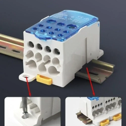 OZ-TWTU-80A 500A силовая распределительная коробка распределительный клеммный блок разъем DIN-рейка синий