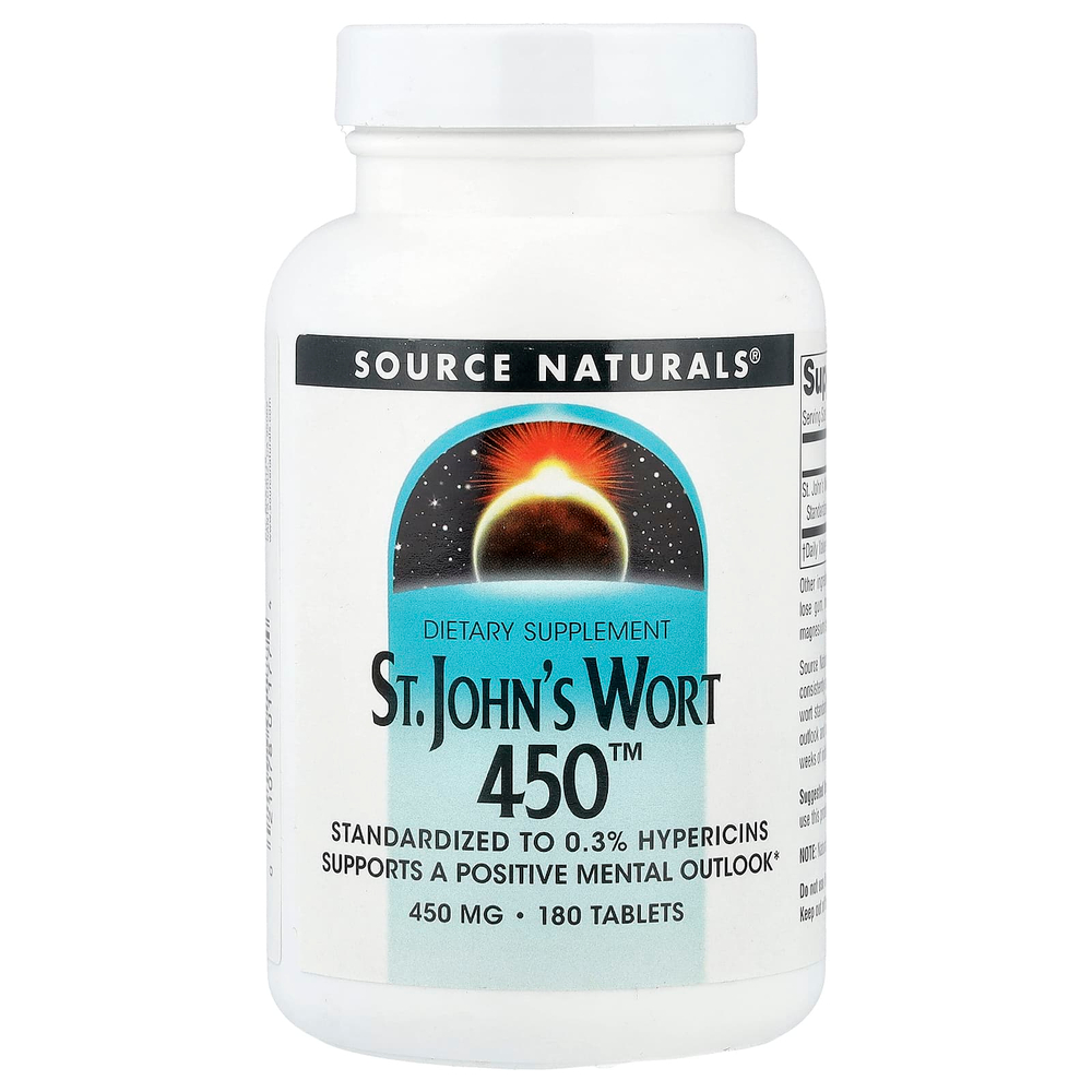 Source Naturals, Зверобой 450 ™, 450 мг, 180 таблеток