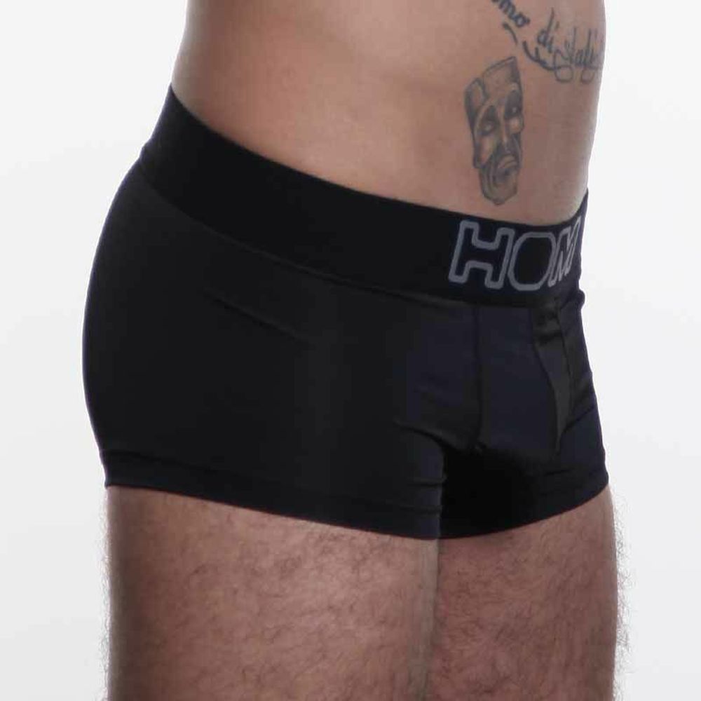 Мужские трусы хипсы черные с черной резинкой HOM Night Therapy Trunk Black