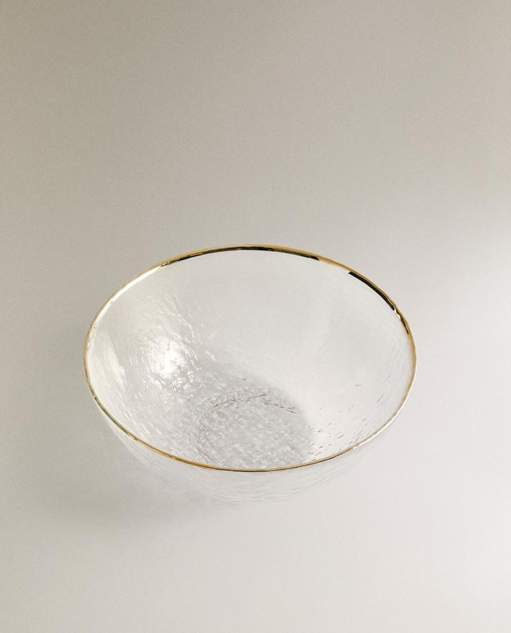 ZARA HOME ГЛУБОКАЯ ТАРЕЛКА С ЗОЛОТОЙ КАЙМОЙ, ПРОЗРАЧНЫЙ