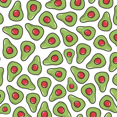 паттерн с авокадо дудлами