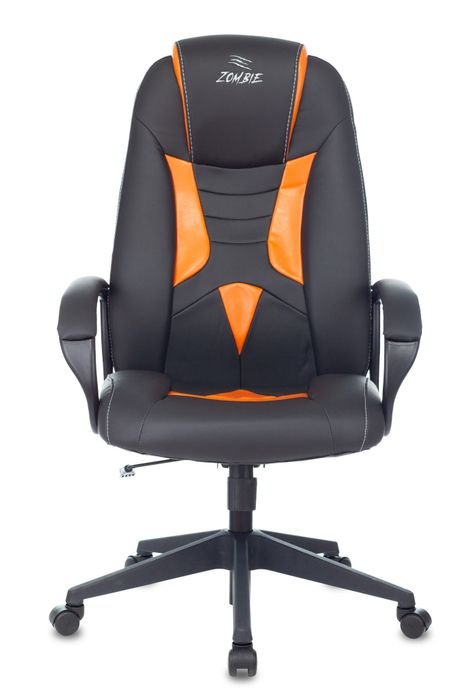Кресло игровое Zombie 8 черный/оранжевый искусственная кожа крестовина пластик Stool Group