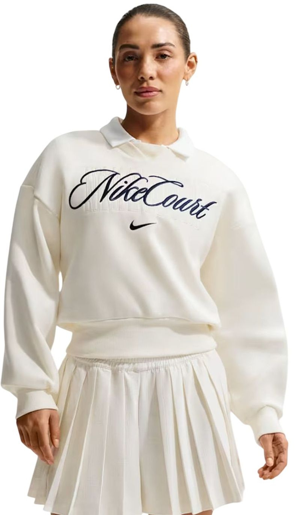 Женская теннисная куртка Nike Court Collection Crew-Neck Tennis - sail/midnight navy