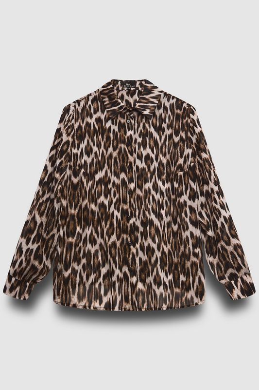 Блузка из шифона, леопардовый принт