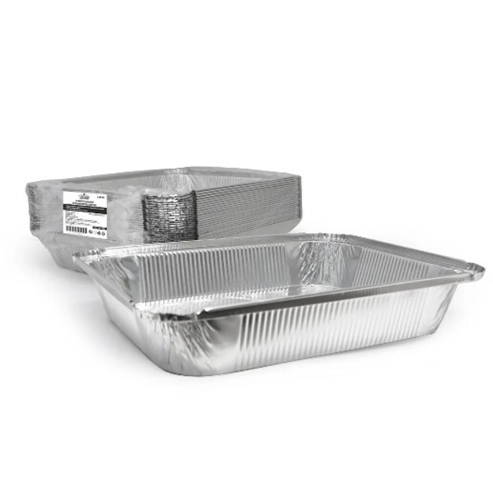 Форма алюмининевая,прямоугольная, L-край,верхний внешний размер: 322*255мм, дно 272*212мм, высота 51мм, 200шт/кор. объем 3180мл 75мкм