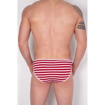 Мужские трусы слипы белые в красную полоску Cosmos Colors FC40_RW