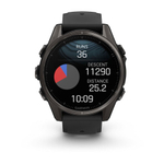 Смарт - часы Garmin fenix 8 - 43 мм, AMOLED Sapphire, угольно-черный DLC, пепельно-серый ремешок