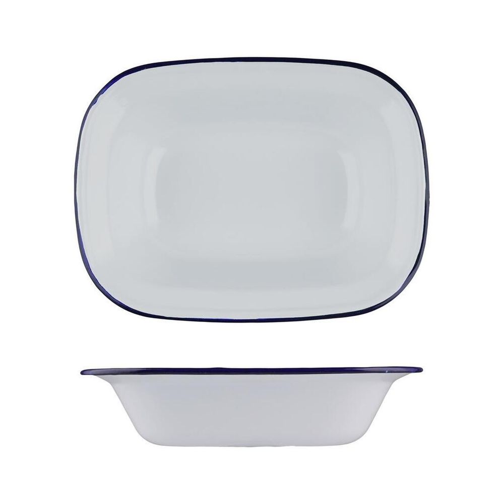 Блюдо для подачи 26*19 см h6 см 1250 мл Blue Rim эмалированая сталь SUNNEX [1]