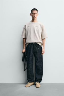 ZARA ОЛСТОВКА С КОМБИНИРОВАННОЙ НАШИВКОЙ, СЕРЫЙ МЕЛАНЖ