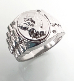 Печатка "Эстерелла", родированное серебро, 925 проба, фианит/Ф