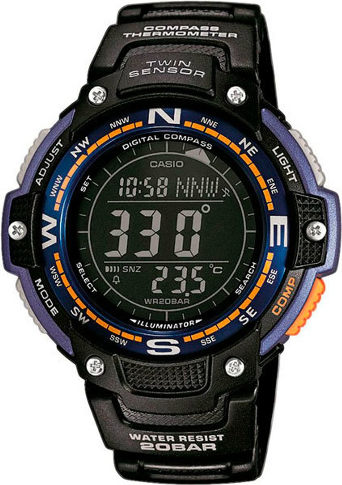 Японские наручные часы Casio Collection SGW-100-2B с хронографом