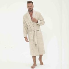 Мужской  махровый халат MODAL бежевый Tivolyo Home