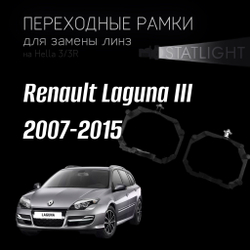 Переходные рамки для замены линз на Renault Laguna III 2007-2015 AFS