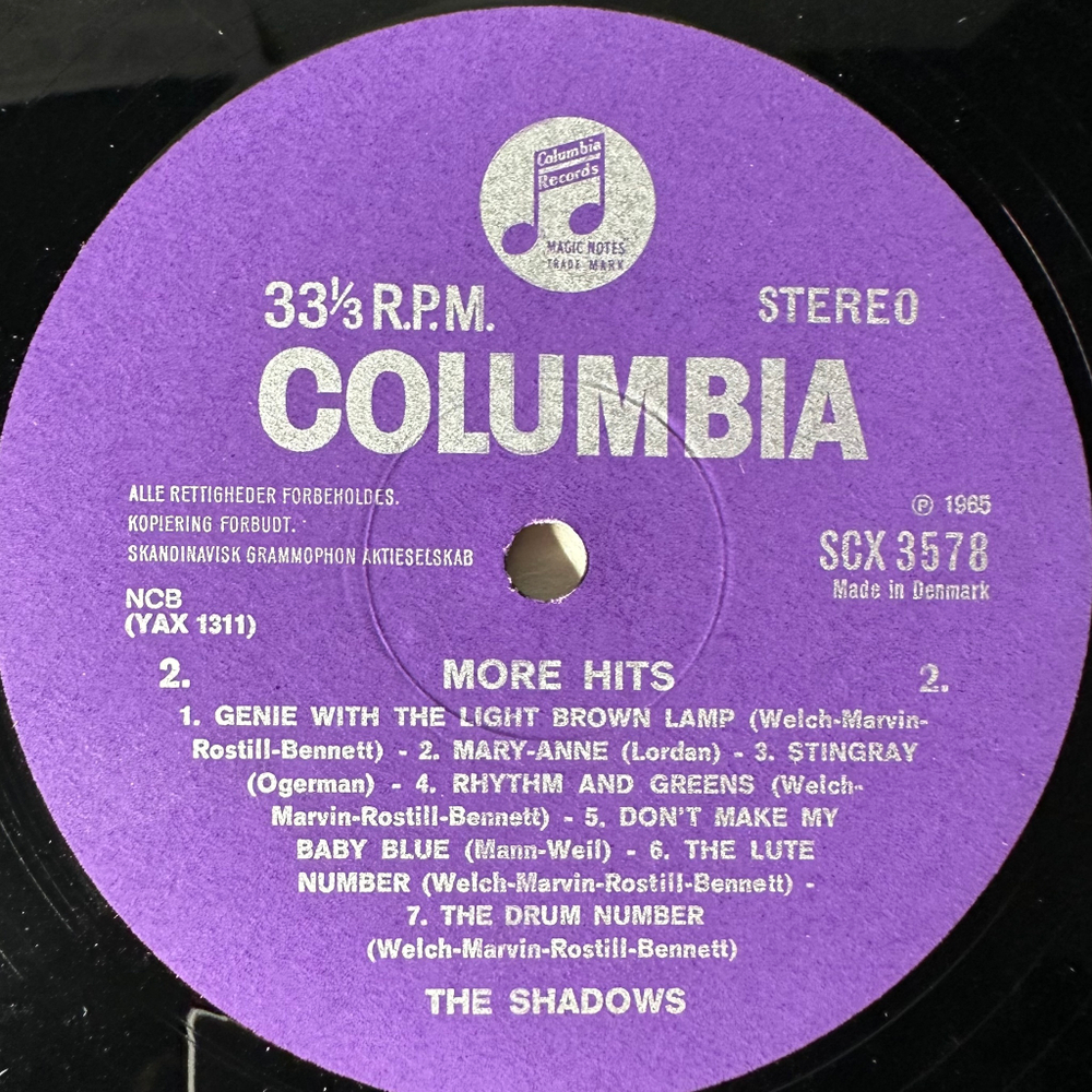 The Shadows ‎– More Hits! The Shadows (Дания 1965г.)