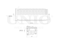 Комплект пыльник и отбойник UNIO DUC-50039