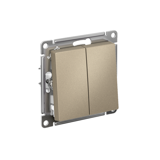 Переключатель проходной 2-кл. СП AtlasDesign 10А IP20 (сх. 6/2) 10AX механизм шампань SE ATN000565