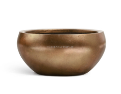 Кашпо TREEZ Effectory - Metal - Низкая полусфера - Тёмное матовое золото