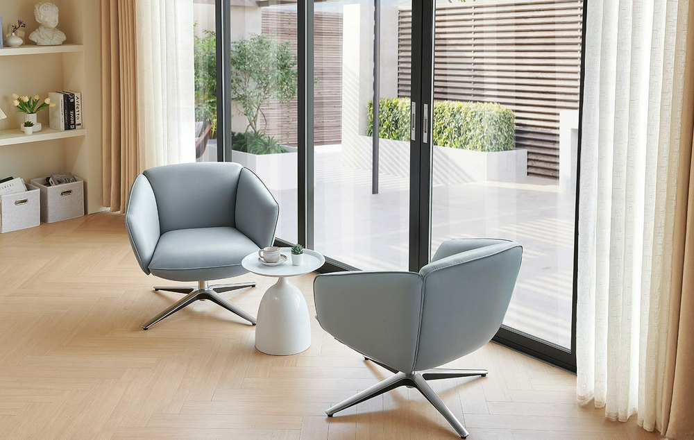 Кресло ZUCCA-R голубое LITCHI-#3