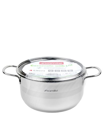 Кастрюля 1,5 л. из нержавеющей стали Kamille KM 5411 с крышкой