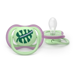 Əmzik\  Ultra air soother, 6-18m, pink/green deco girl, 2-pack