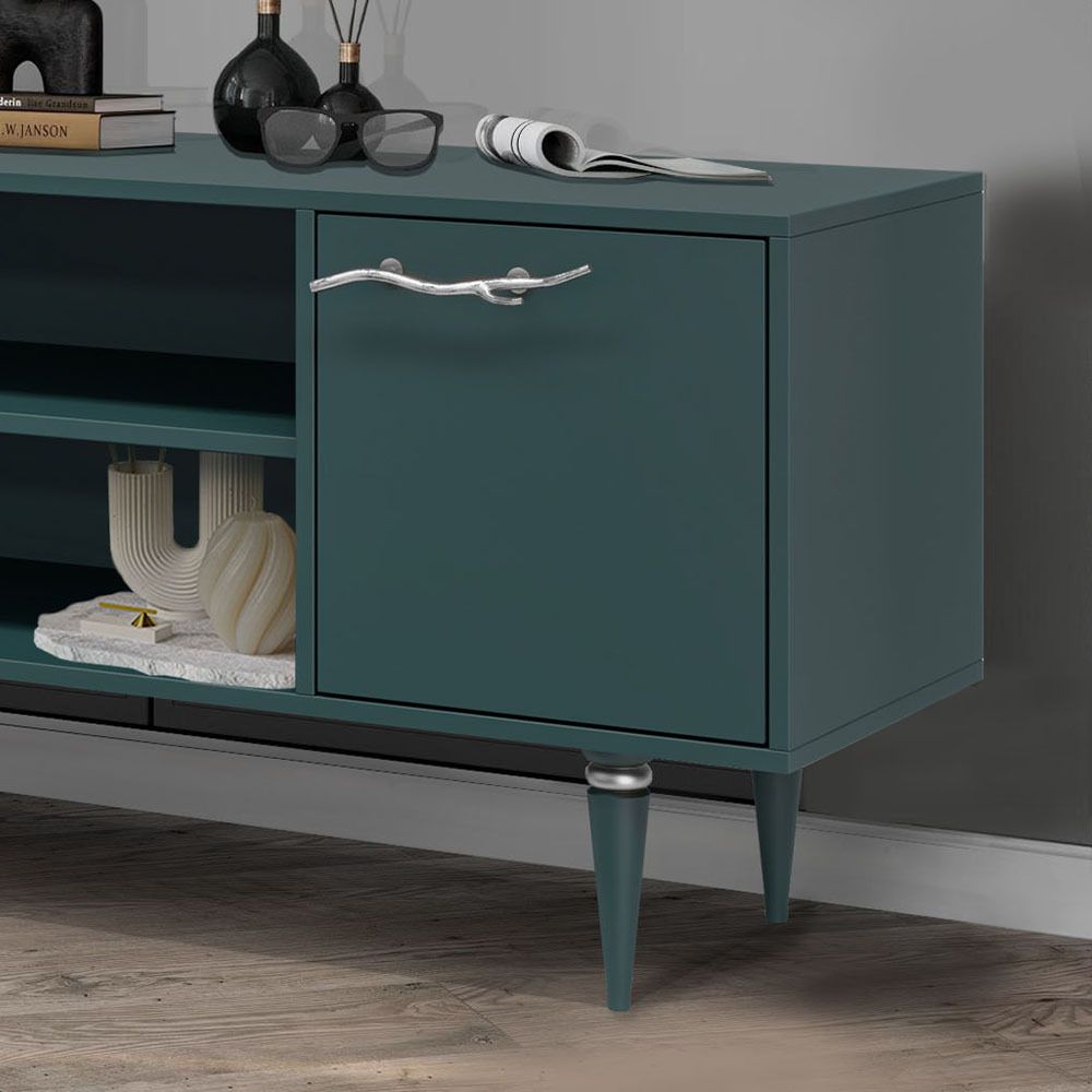 Тумба под ТВ Арт Колор matte 155см Классик Сильвер Зеленый бирюзовый матовый