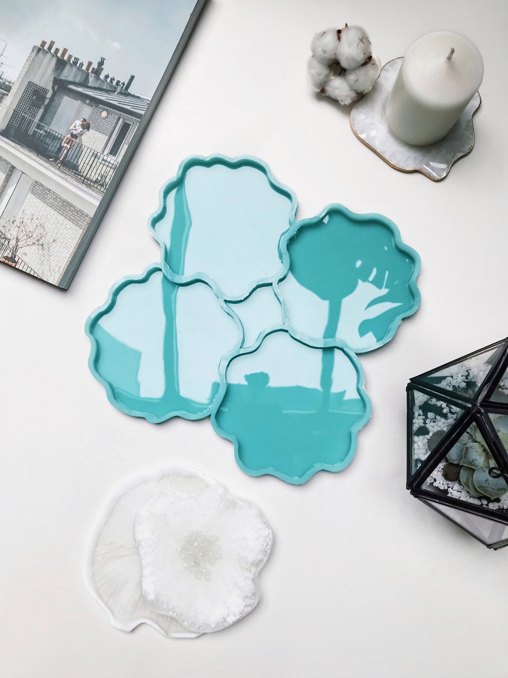 Модель№8, Силиконовый молд в виде среза камня puzzle Geode