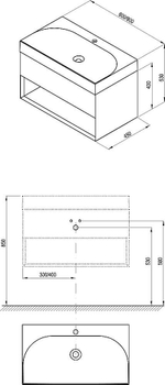 Тумба с раковиной Ravak SD LITE 80 X000001864/XJX01280004 зеленая