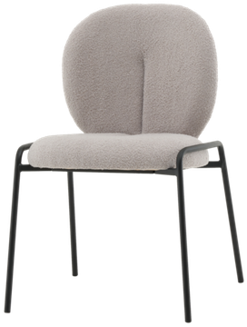 Стул Molly букле светло-серый, ножки черный металл