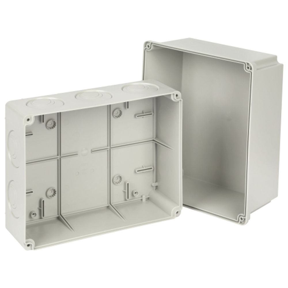 Распаячная коробка ЭРА KORv-240-195-165-44 ОП серая 240х195х165мм на винтах d25-3шт d32-2шт IP44