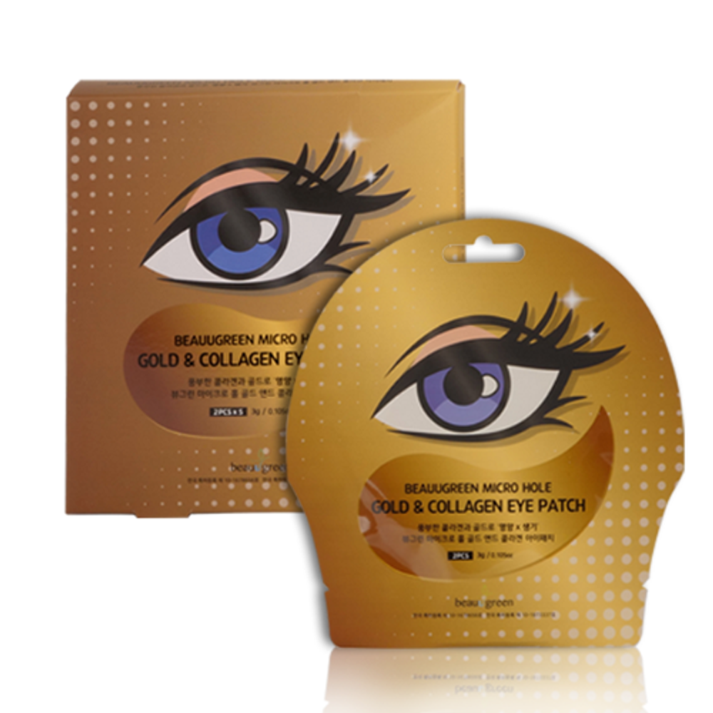 Гидрогелевые патчи с золотом и коллагеном BEAUUGREEN Micro Hole Eye Patch Gold Collagen 1 пара