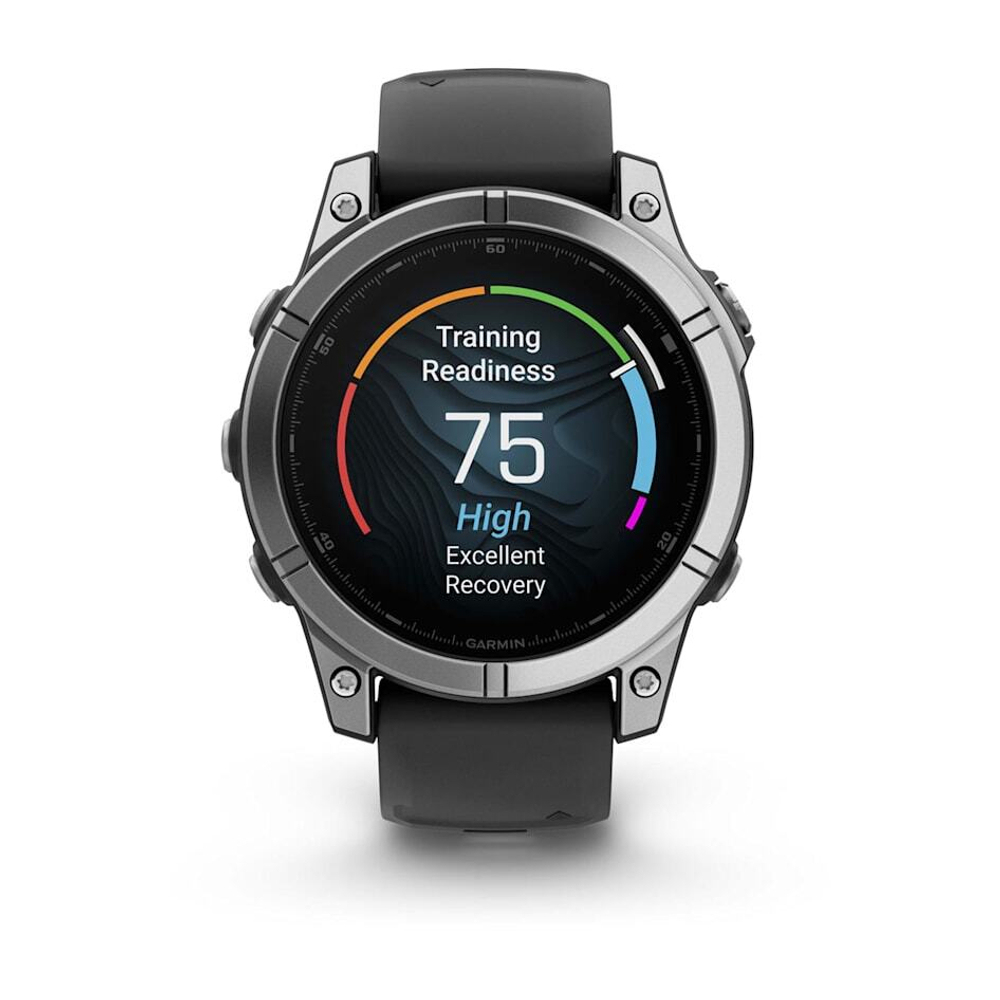 Смарт-часы Garmin Fenix E, AMOLED стальной безель,47 мм, черный силиконовый ремешок, 010-03025-00