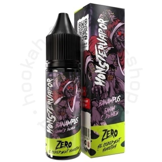 Жидкость MONSTERVAPOR BANAMPUS с ароматом банана с дыней, 0 мг/см³, 30 мл. ZERO.