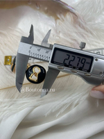 Запонки "Замочная скважина" черная эмаль Скиап. (пара)