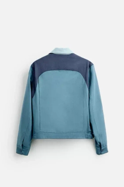 ZARA Х HARRY LAMBERT КУРТКА В СТИЛЕ КОЛОР-БЛОК, СИНИЙ