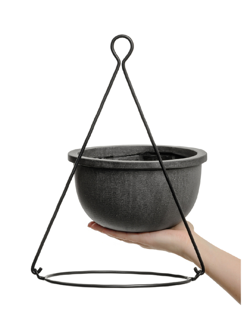 Кашпо TREEZ Effectory Beton Полусфера подвесная Тёмно-серый бетон в-15,5 см, д-26 см 41.33-02-22-076-GR-26