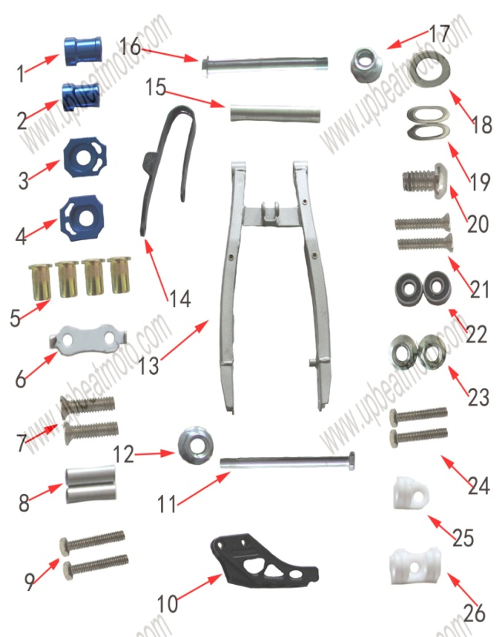 Запчасти E к питайку Motax MX 125, KTM 125, MOTAX 140