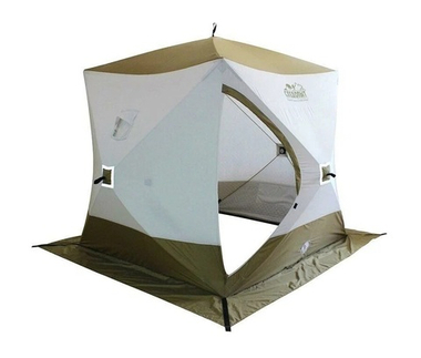 Палатка зимняя куб СЛЕДОПЫТ "PREMIUM" трехслойная  1,8х 1,8м