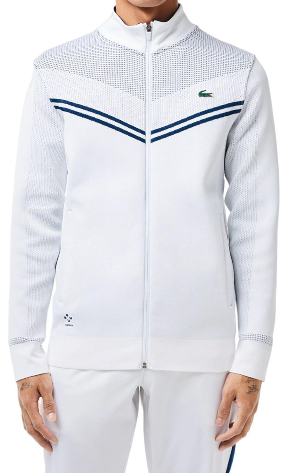 Мужская теннисная кофта Lacoste Tennis x Daniil Medvedev After Match Jacket - white/navy blue